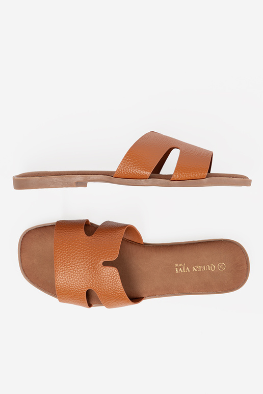 caramel colors slippers Inomens from eco leather