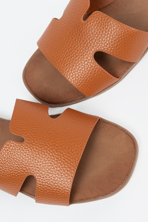caramel colors slippers Inomens from eco leather