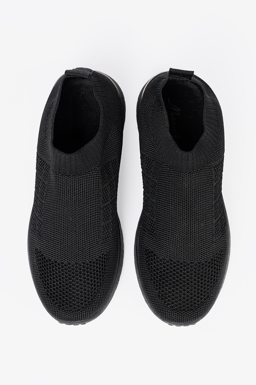 Czarne sportowe buty slip-on z siateczkową cholewką