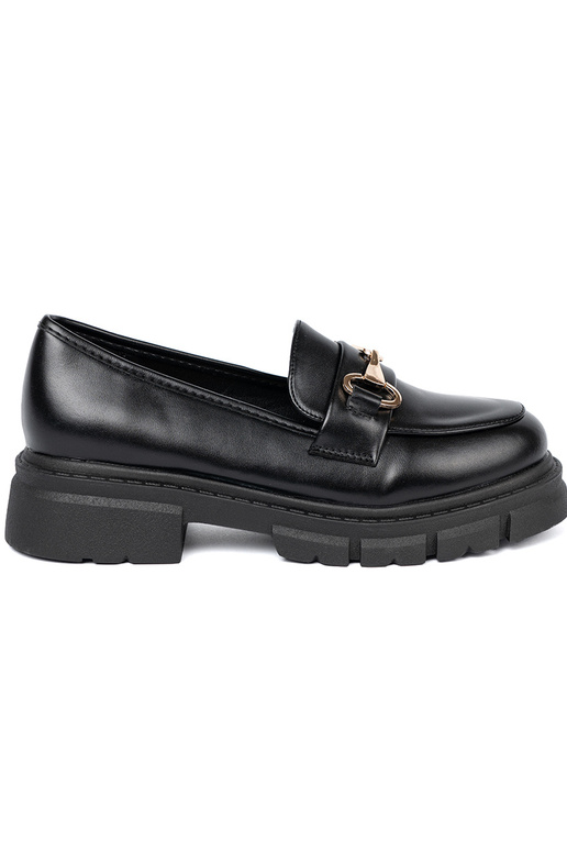 The classic model black INomens moccasins z metaloIną klamrą