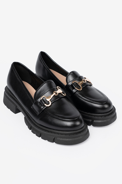 The classic model black INomens moccasins z metaloIną klamrą