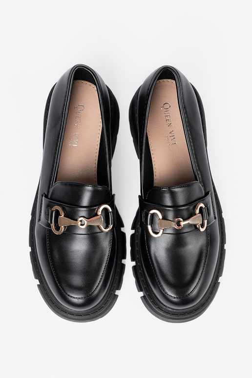 The classic model black INomens moccasins z metaloIną klamrą