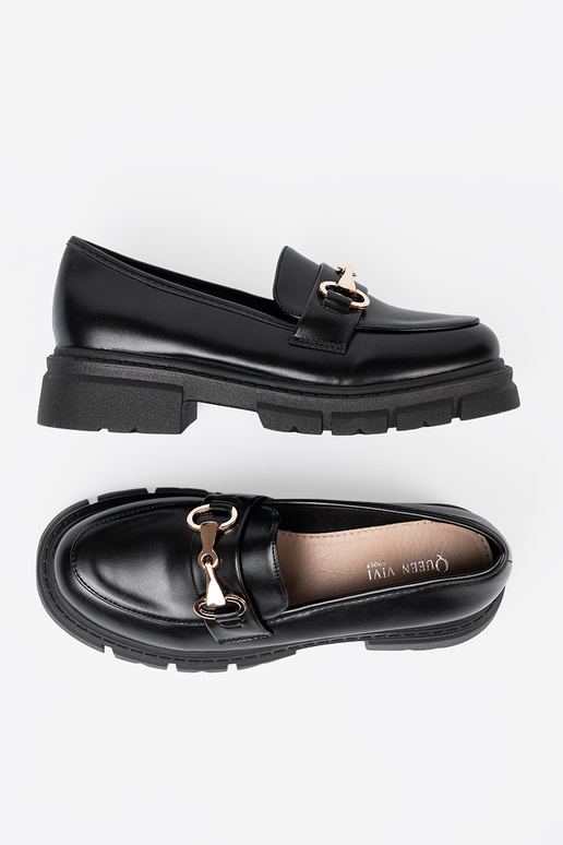 The classic model black INomens moccasins z metaloIną klamrą