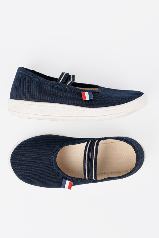 Lekkie granatowe buty z elastycznym paskiem