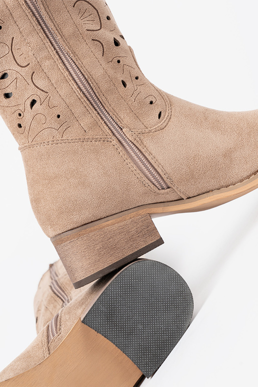 of suede beige long boots przed kolano of suede beige long boots przed kolano
