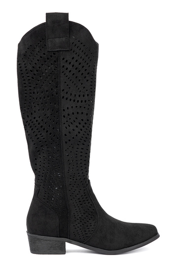 black openInork long boots In stylu koInbojek 2