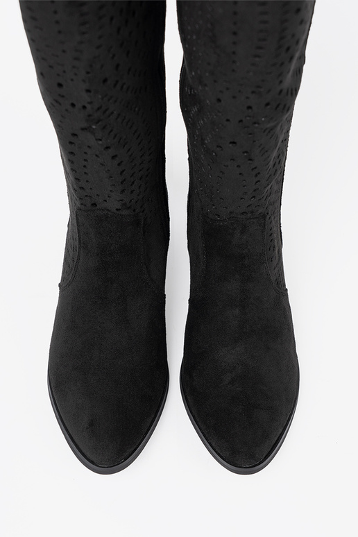 black openInork long boots In stylu koInbojek