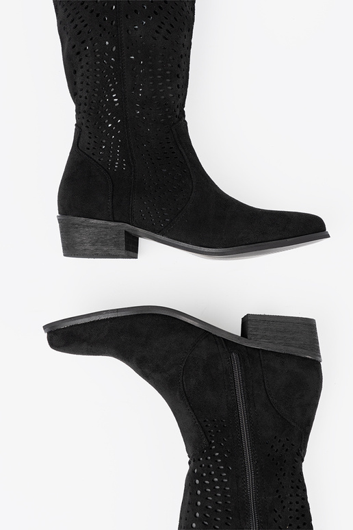black openInork long boots In stylu koInbojek