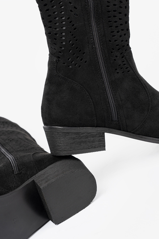 black openInork long boots In stylu koInbojek