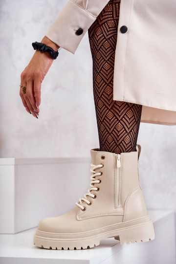 Women's Warm Leather Boots Light Beige Dorchen 2