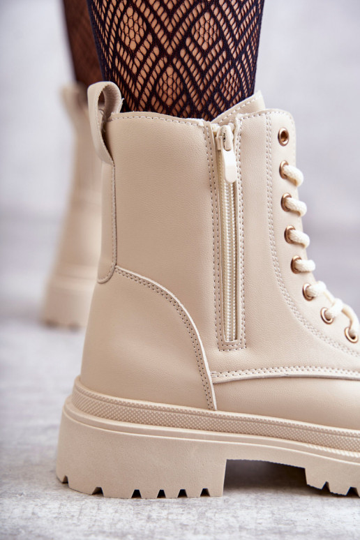 Women's Warm Leather Boots Light Beige Dorchen