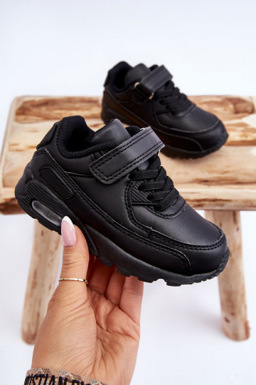 Children's Leather Platform Sports Shoes Black Lori