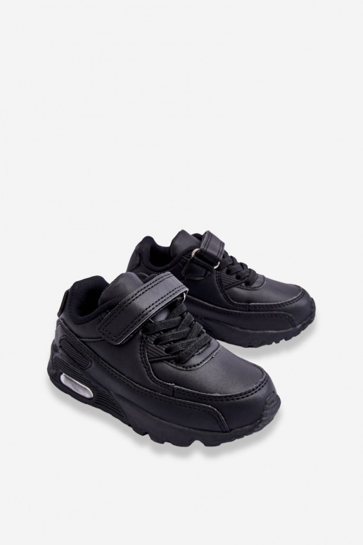 Children's Leather Platform Sports Shoes Black Lori