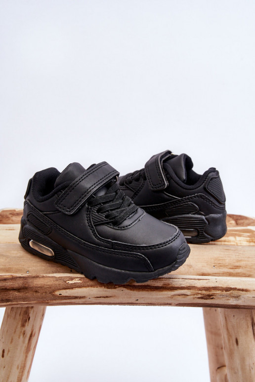 Children's Leather Platform Sports Shoes Black Lori