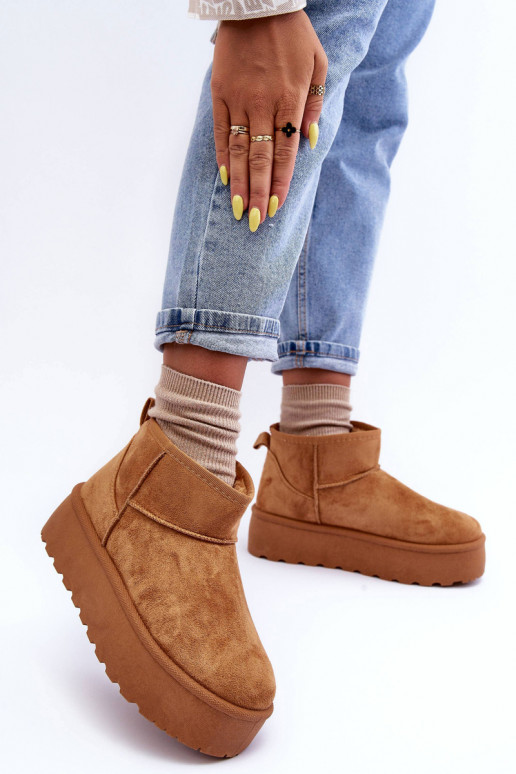 Brown Corcoran Suede Snow Boots On Platform