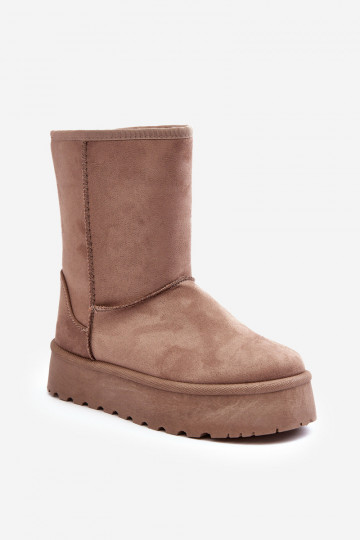 Women's Fur-Lined Insulated Snow Boots Dark Beige Abrams