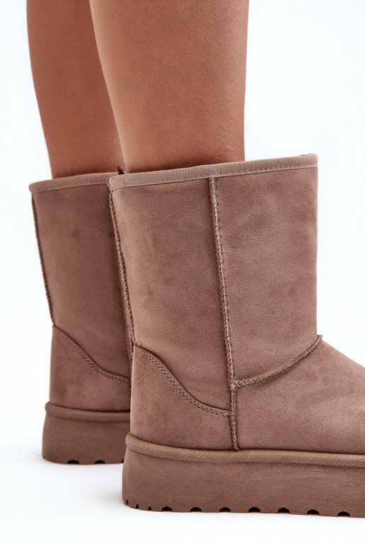 Women's Fur-Lined Insulated Snow Boots Dark Beige Abrams