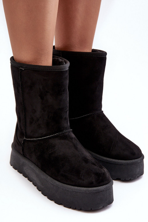 Women's Snow Boots Insulated with Fur Black Abrams