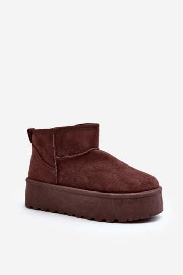 Suede Platform Snow Boots Brown Corcoran 2