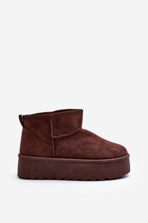 Suede Platform Snow Boots Brown Corcoran