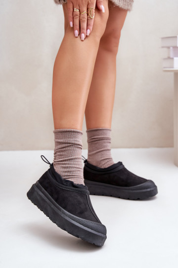 Womens Snow Boots On Platform With Low Shaft Black Izamine 2