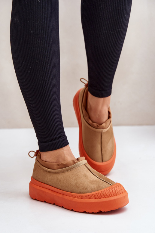 Women's Snow Boots On Platform With Low Shaft Camel Izamine Women's Snow Boots On Platform With Low Shaft Camel Izamine