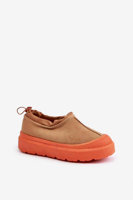 Women's Snow Boots On Platform With Low Shaft Camel Izamine Women's Snow Boots On Platform With Low Shaft Camel Izamine