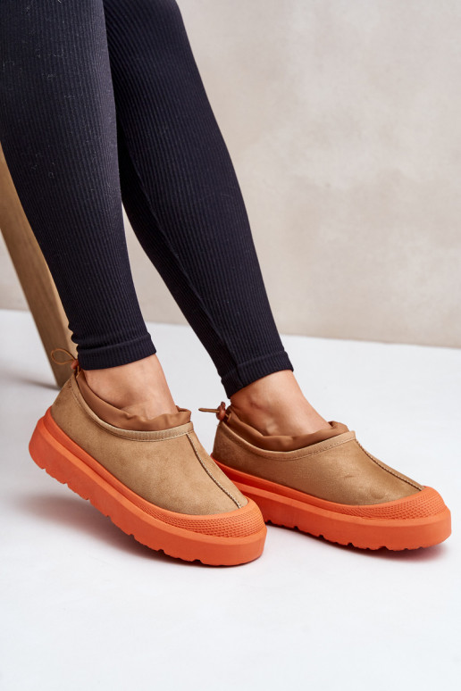 Women's Snow Boots On Platform With Low Shaft Camel Izamine Women's Snow Boots On Platform With Low Shaft Camel Izamine