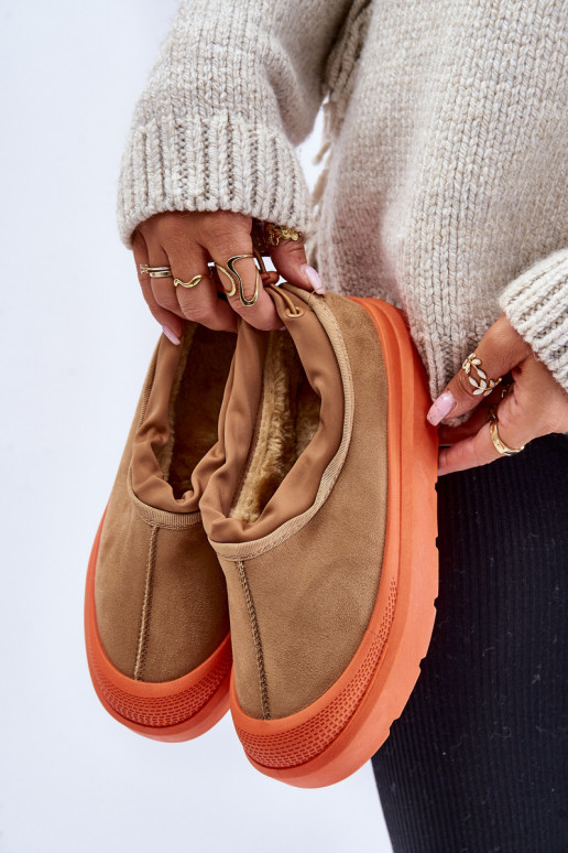Women's Snow Boots On Platform With Low Shaft Camel Izamine Women's Snow Boots On Platform With Low Shaft Camel Izamine