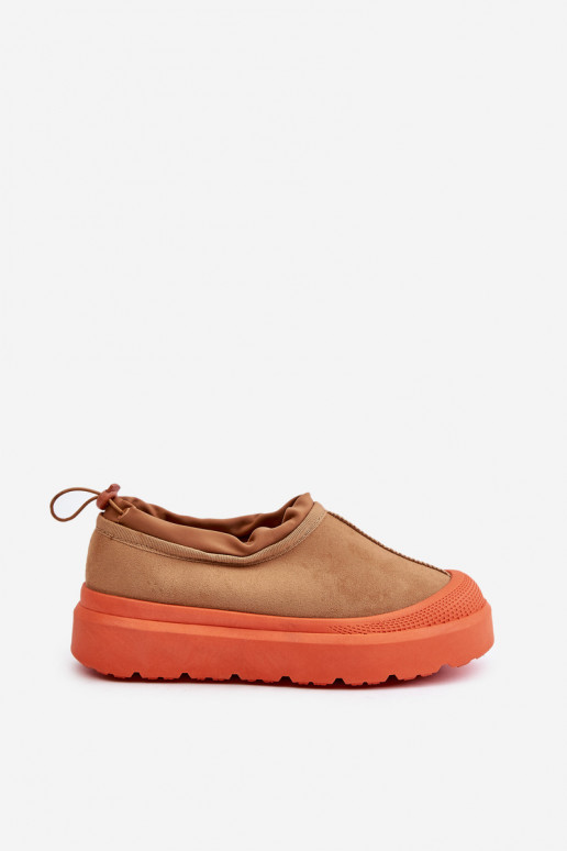 Women's Snow Boots On Platform With Low Shaft Camel Izamine Women's Snow Boots On Platform With Low Shaft Camel Izamine