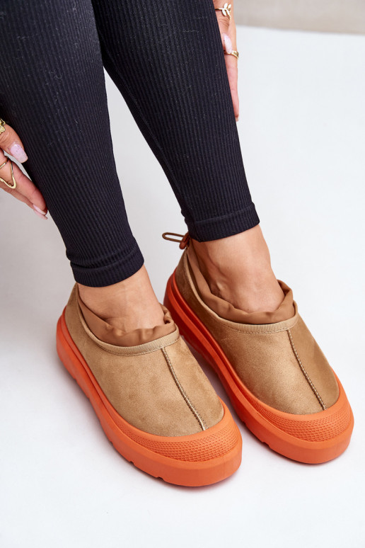 Women's Snow Boots On Platform With Low Shaft Camel Izamine Women's Snow Boots On Platform With Low Shaft Camel Izamine
