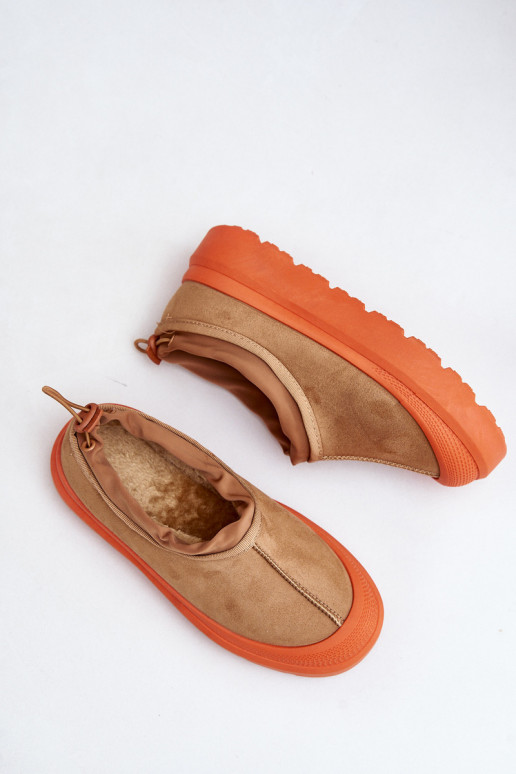 Women's Snow Boots On Platform With Low Shaft Camel Izamine Women's Snow Boots On Platform With Low Shaft Camel Izamine