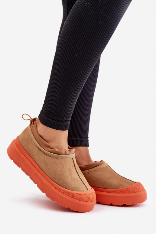 Women's Snow Boots On Platform With Low Shaft Camel Izamine Women's Snow Boots On Platform With Low Shaft Camel Izamine