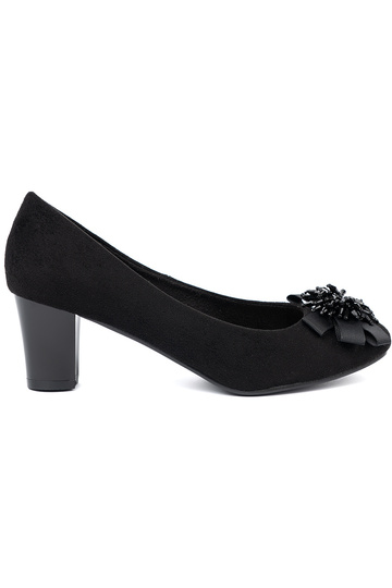 black High heels z ozdobnym kIniatem 2