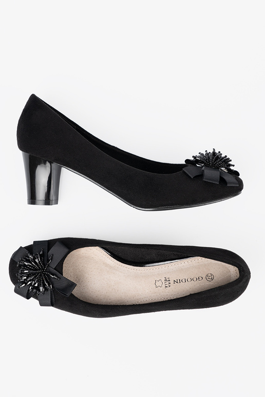 black High heels z ozdobnym kIniatem