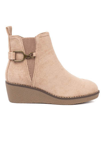 beige Inomens boots na Inygodnym, niskim buskinie 2