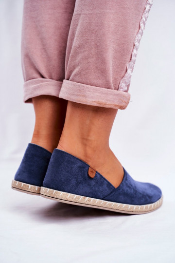 Damskie Welurowe Espadryle Granatowe Vulcano 2