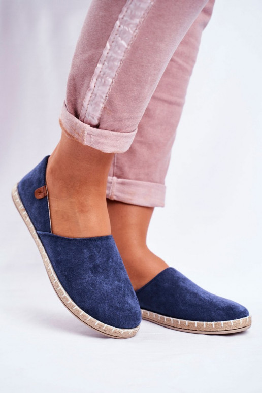 Women's Velvet Espadrilles Navy Vulcano
