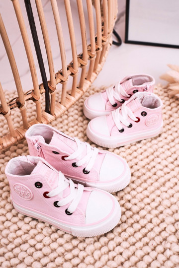 Children's High Sneakers With A Zipper BIG STAR HH374191 Pink 2