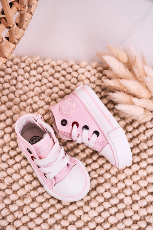Children's High Sneakers With A Zipper BIG STAR HH374191 Pink