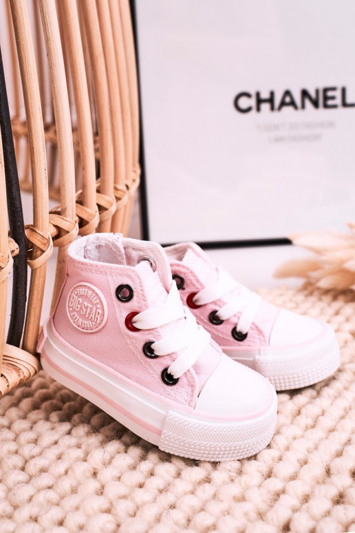 Dziecięce Wysokie TrampkiwithSuwakiem BIG STAR HH374191 Różowe