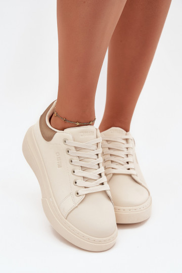 Ladies Platform Sneakers Big Star SS274246 Light Beige