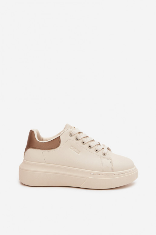Ladies Platform Sneakers Big Star SS274246 Light Beige
