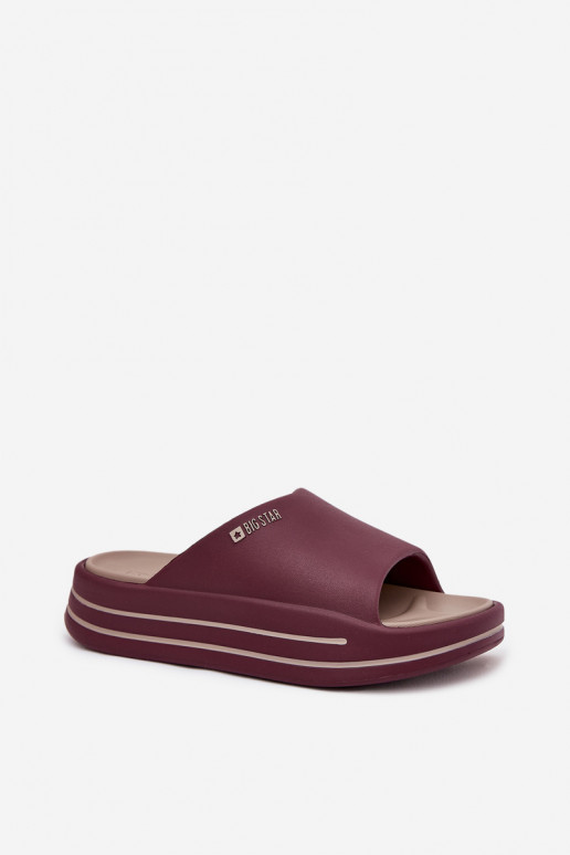Women's Platform Sandals Big Star SS274425 Burgundy
