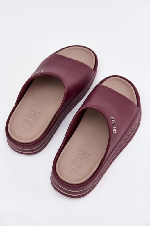 Women's Platform Sandals Big Star SS274425 Burgundy