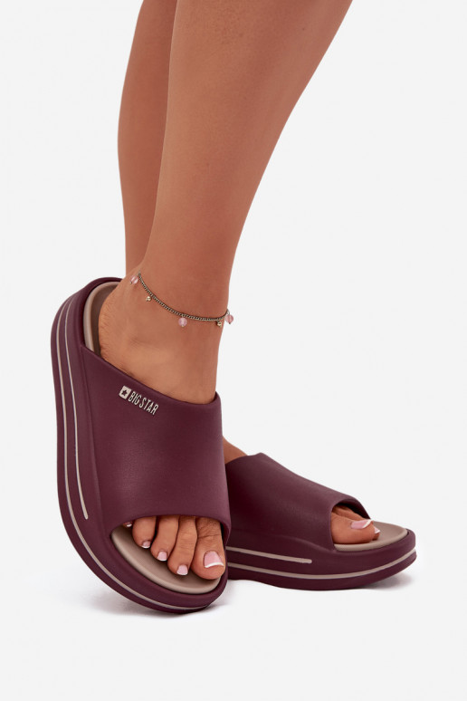 Women's Platform Sandals Big Star SS274425 Burgundy