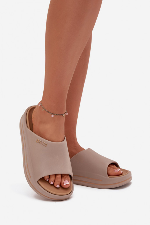 Women's Platform Sandals Big Star SS274424 Dark Beige