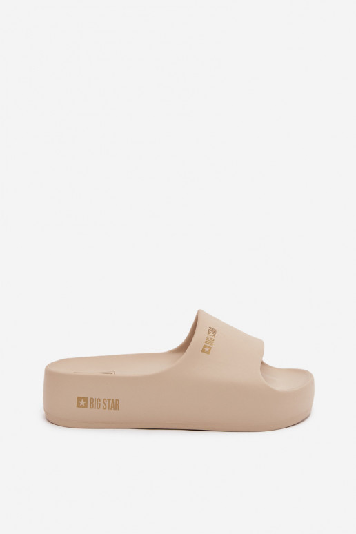 Women's Foam Slippers On Massive Platform Big Star SS274722 Beige