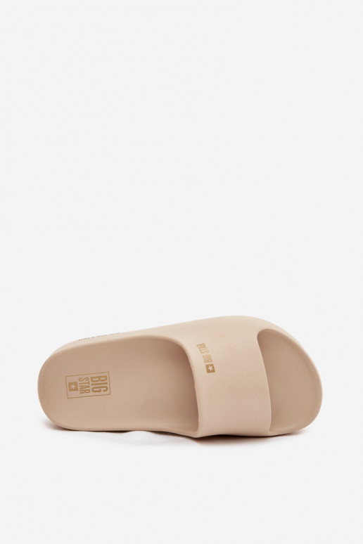 Women's Foam Slippers On Massive Platform Big Star SS274722 Beige