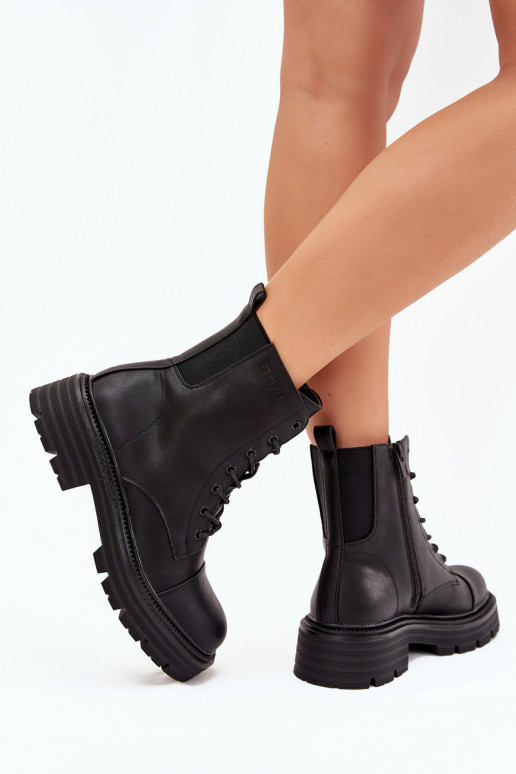 Warm Ladies Work Boots Big Star OO274140 Black